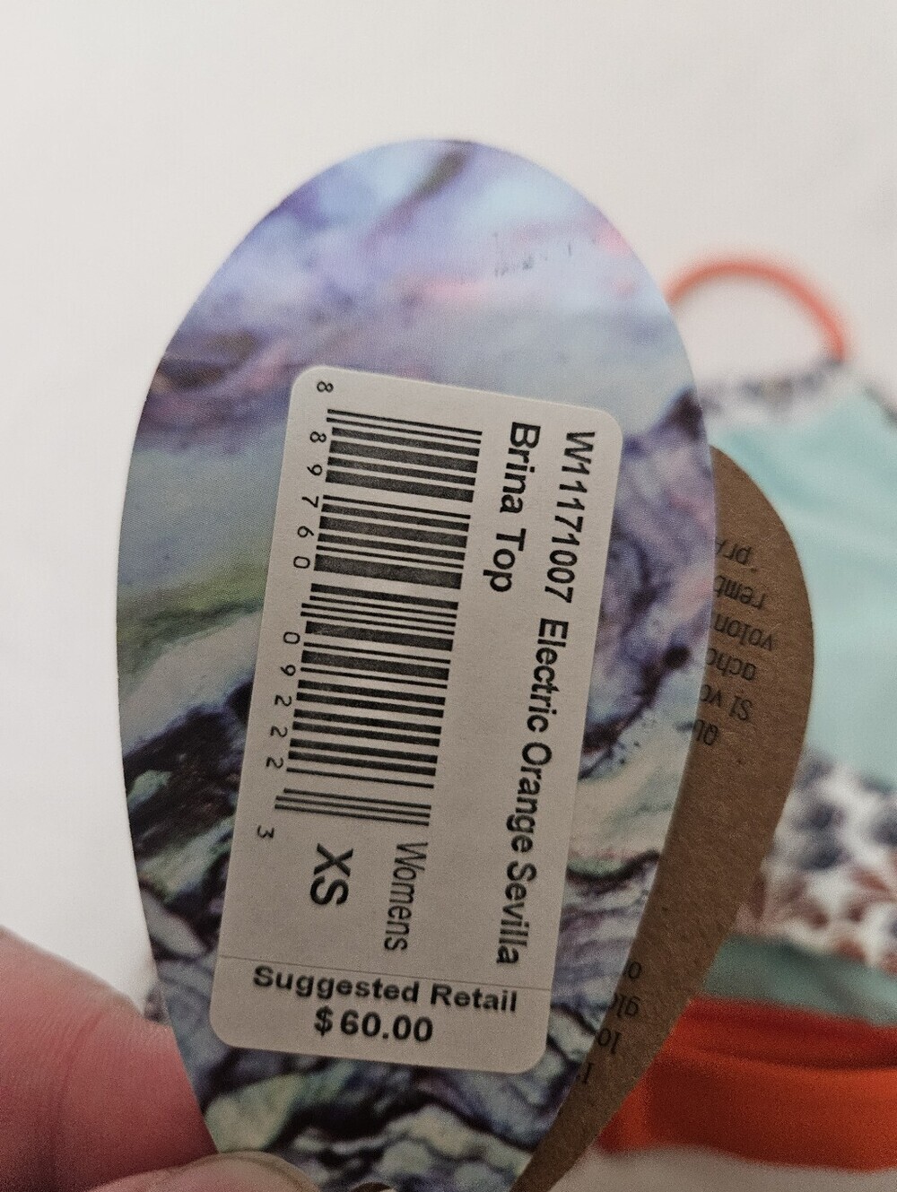 Prana Women's Orange Printed Adjustable Bikini Briana Top Swimwear Beach XS! - Picture 4 of 8